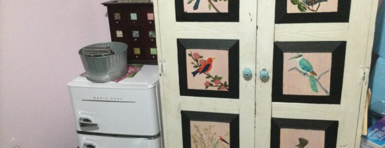 painted antique armoire