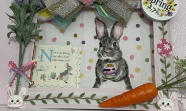 Spring Bunny Craft in Wood Picture Frame